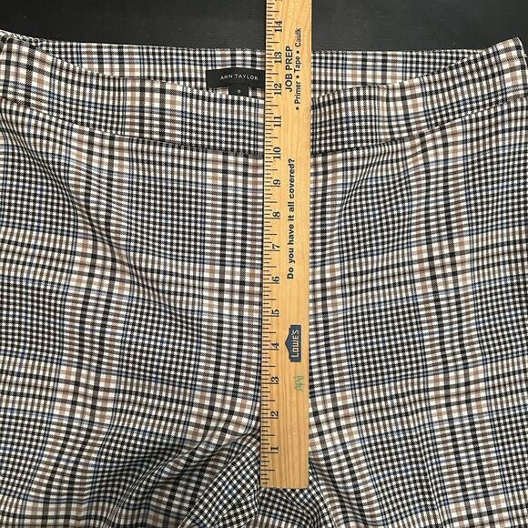 Ann Taylor Plaid Dress Pants Trousers Brown Blue Cream Size 10 - Picture 9 of 12